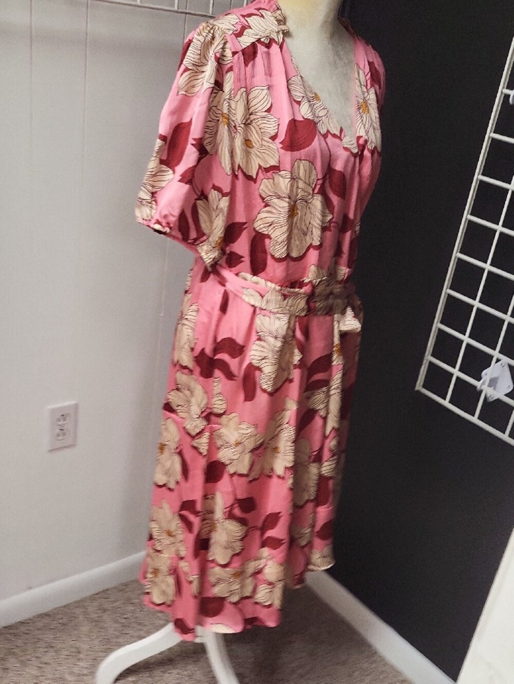 Nwt, Draper James Pink Floral Wrap Midi Dress XL - Picture 8 of 9